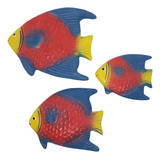 3 Peixes De Parede Decortivo Area De Jardim Piscina Praia