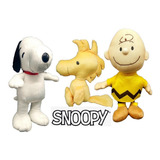 3 Pelúcias Turma Do Snoopy Charlie Woodstock