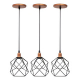 3 Pendentes Aramado Cálice Balcão Lustre Luxo Canopla Retrô Cor Cobre Rose Gold/preto
