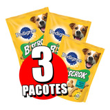 3 Petisco Cães Adultos Biscrok Raças Pequenas Pedigree 1kg