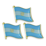 3 Pin Broche Bandeira Argentina Metal