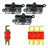 3 Porta Fusível Midi 3 Fusíveis Mini Faca 50a 1 Fusivel 100a