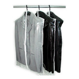 3 Porta Terno/camisa Branco Reforçado C/ Zíper 60x100cm