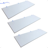 3 Prateleira Mdf Branco 90x25 C/suporte Cozinha Quarto Sala