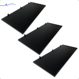 3 Prateleira Mdf Preto 70x30 C/ Suporte Cozinha Quarto Sala