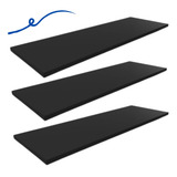 3 Prateleiras Mdf Preto 90x30 Dormitório Lavabo Escritorio