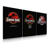 3 Quadros Decorativos Poster Trilogia Jurassic