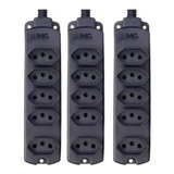 3 Réguas 5 Tomadas Para Extensão 10a 20a Barra Multipla