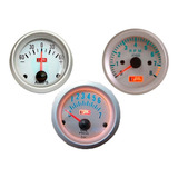 3 Relogios P Oleo Amperimetro Rpm 52mm Prata Auto Gauge