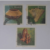 3 Selos Antigos Serie Museus De Ciencia - 1981
