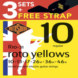3 Sets Corda Guitarra Rotosound Roto Yellows R10-31 010/046 