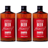 3 Shampoos Budweiser 220ml - Qod
