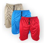 3 Shorts Jogador Calção De Jogador Com Bolso Sem Forro