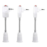 3 Soquete Flexível E27 Adaptador Lâmpada Tomada 20cm Haste