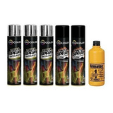 3 Sprai Cromado + 2 Preto Fosco Alta Temperatura + Armatec