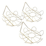 3 Suportes Margarida 27cm Dourado Planta Pendurar Top Jardim