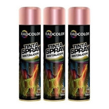 3 Tinta Sprai Rose Gold Radcolor Metalizado Ouro Rosas