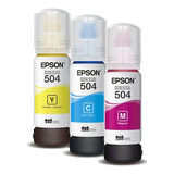 3 Tintas Color Epson 504 L4150 L4160 L 6161 L6171 L6191 Kit