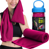 3 Toalha Esportiva Microfibra Refrescante Academia + Estojos