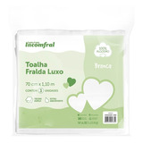 3 Toalhas Pinte E Borde Luxo Branca Fralda De Pano 70x1,10