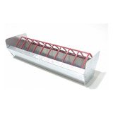 3 Un Comedouro Calha Pintinho Aves Galvanizado 50cm Top