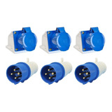 3 Un Tomada Sobrepor N4209 + Plug N4279 3p+t 32a 9h 220/250v