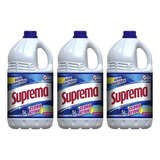 3 Unid. Água Sanitária Suprema Galão 5 L Limpeza Cloro Ativo