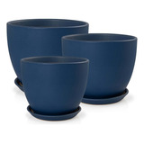 3 Vasos Cachepot Monaco Com Pratos Porcelana Fosco Pozzani