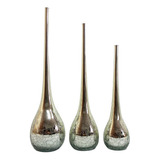 3 Vasos Garrafas Decorativas De Vidro