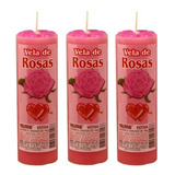 3 Velas Votiva Aroma Rosas Aromática