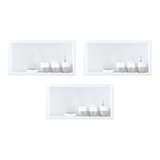 3 X Porta Sabonete Shampoo Em Porcelanato 60x30x10