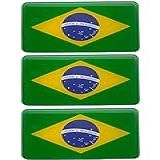 3 Adesivo Bandeira Do Brasil Para