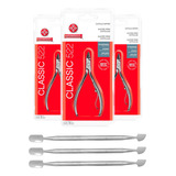 3 Alicate Manicure 522 Mundial 3 Espátula Inox Profissional