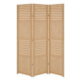 3 Biombo Folha Horizontal Vertical Ripado Divisor Madeira M1