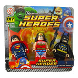 3 Bonecos Infantil Menino Menina Super Herois Leg