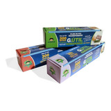 3 Caixas Rolo De Filme Pvc 38cm X 300 Mts Trilho Para Corte