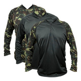 3 Camisa Segunda Proteção Térmica Uv Pele Treino Camuflada