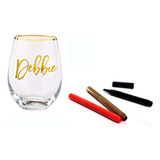 3 Caneta Marcadora Taça Vinho Cristal Vidro Espelho Acrílico