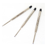 3 Cargas Refil Nukin Metal N116 Preta 1 0mm Tipo Parker