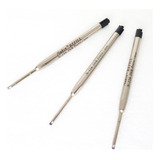 3 Cargas Refil Nukin Metal N116 Preta 1 0mm Tipo Parker