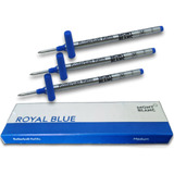 3 Cartuchos Refil Tinta Carga Azul Caneta Montblanc Rolerbal