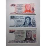 3 Cedulas Argentina 1 5 E 10 Pesos 1979 P 294 311 313 Fe