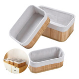 3 Cestos Caixa Organizadora De Bambu Quarto Banheiro Boho