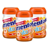 3 Chiclete Mentos Zero Açucar Garrafa Pure Fresh Vitamins
