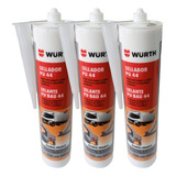 3 Cola Pu 44 Carroceria Automotivo Branco 230ml 400g Wurth