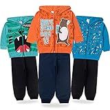 3 Conjunto Frio Infantil 1 Ao 3 Moletom De Inverno Com Zíper E Capuz Menino Tamanho 2