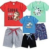 conjuntos bermudas camisetas infantil menino verao tamanhos tamanho