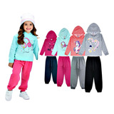 3 Conjuntos Roupa Bebe Infantil Inverno Menina Moletons Frio