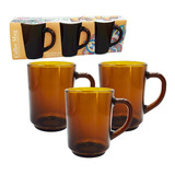 3 Copos Vidro Café Nespresso Ambar 240ml Caneca Cor Vermelho Liso