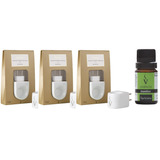 3 Difusores Elétrico Porcelana 1 Es Bamboo 10ml Via Aroma